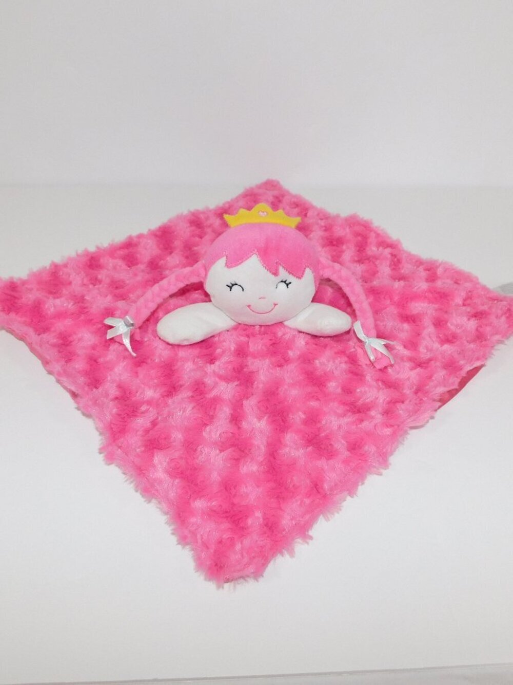 Baby Gear Blonde Princess Pink Rosette Swirl Plush Security Blanket Baby Lovey